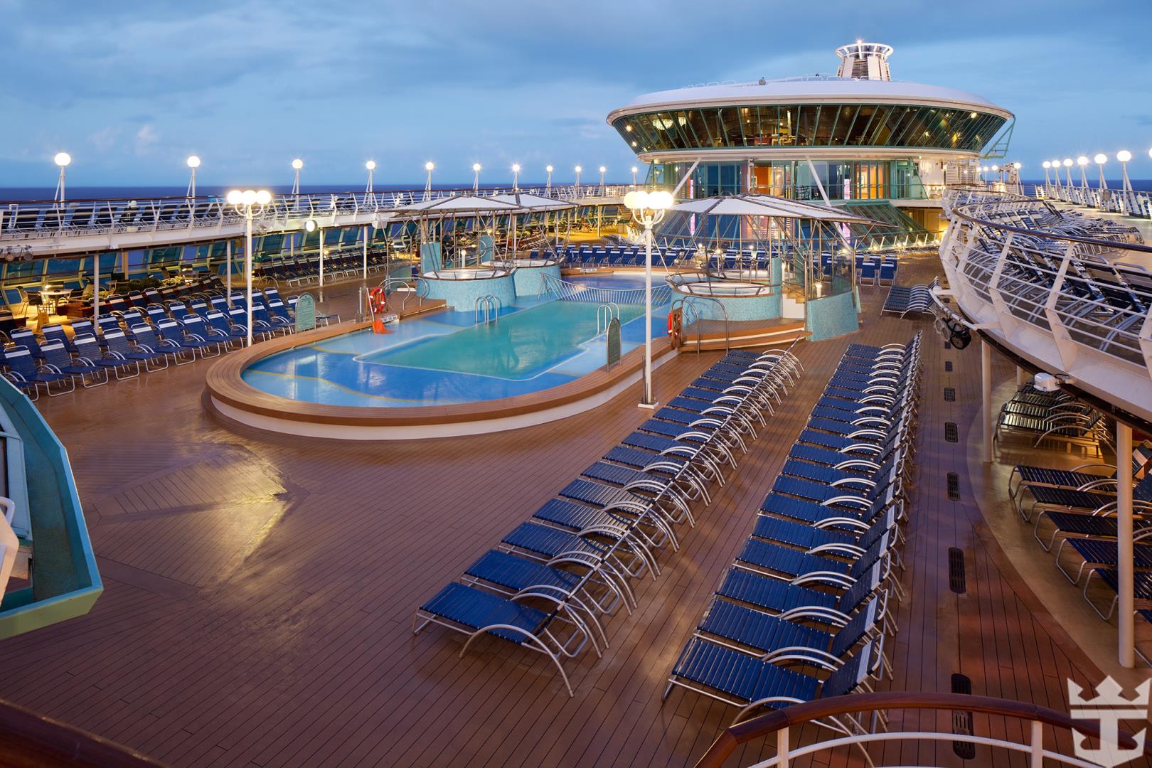 Aerial view of the pool deck